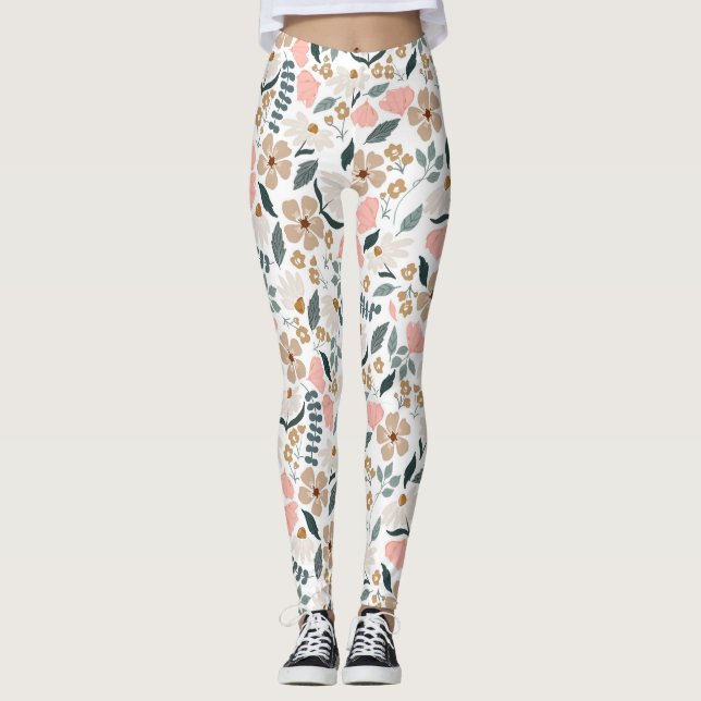 Legging Padrão de Flor Silvestre  (Frente)