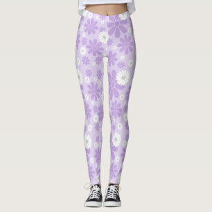 Legging Padrão de Florais Pastel LAVANDA