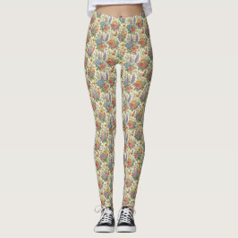 Legging Padrão de Flores