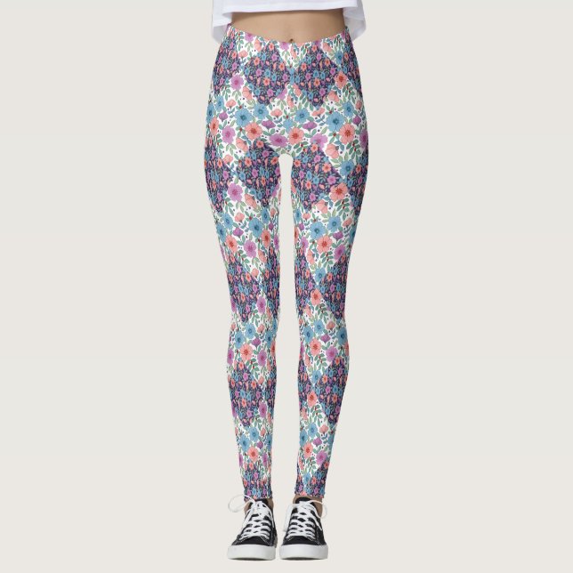 Legging padrão de flores (Frente)