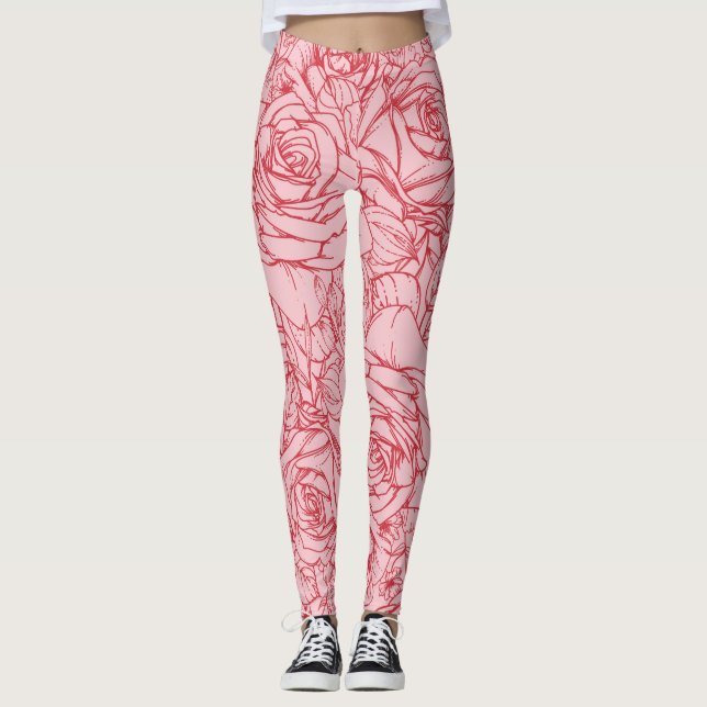 Legging Padrão de Flores 14 (Frente)