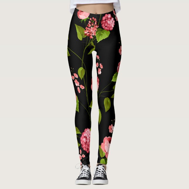 Legging Padrão de Flores 18 (Frente)