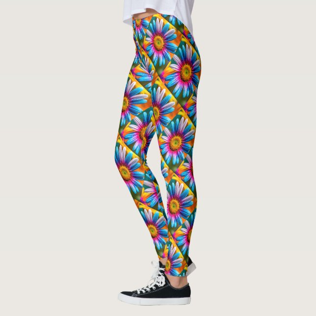 Legging Padrão de Flores Coloridas Fofas (Esquerda)