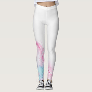 Legging Padrão de Flores Silvestres em Aquarela Caprichosa
