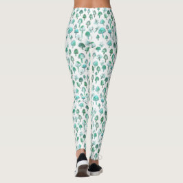 Legging Padrão de Floresta de Aquarela de Cogumelos Magico