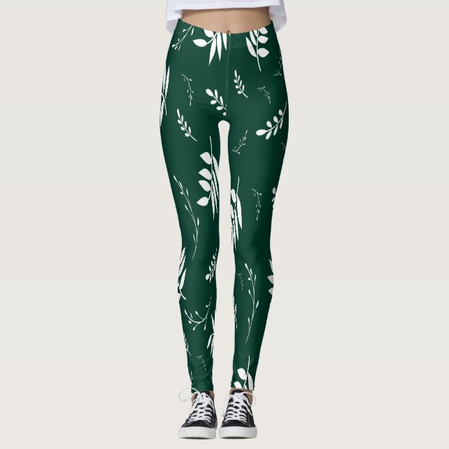 Legging padrão de folha (Frente)