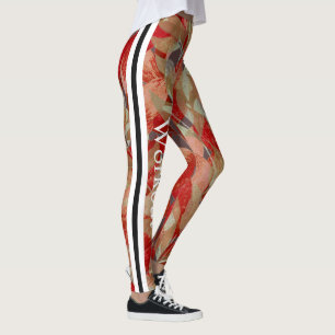 Legging Padrão de folha artística moderno e bonito l Corre
