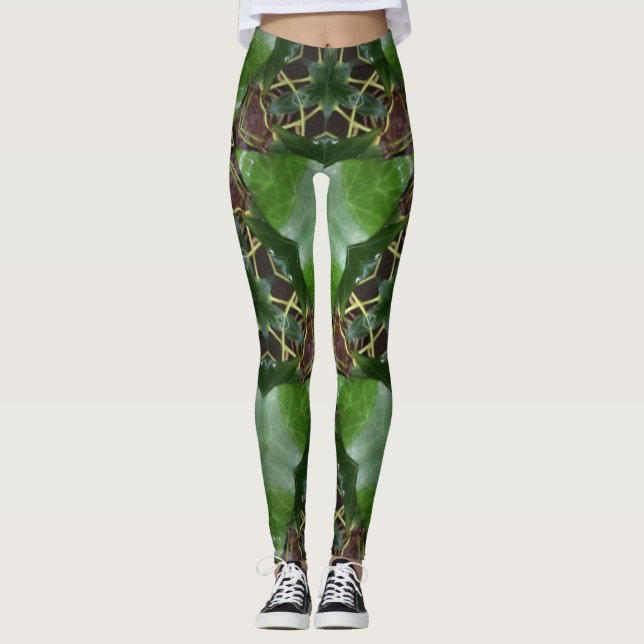 Legging Padrão de folha de Ivy (Frente)