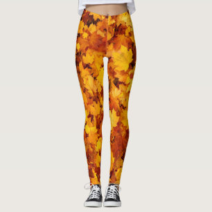 Legging Padrão de Folha de Maple