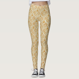 Legging Padrão de Folha Paisley Vitoriano
