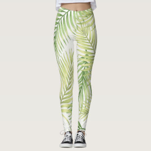 Legging Padrão de folhas