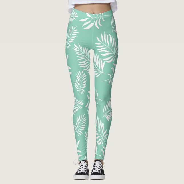 Legging Padrão de Folhas 14 (Frente)