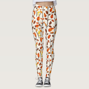 Legging Padrão de Folhas de Luz