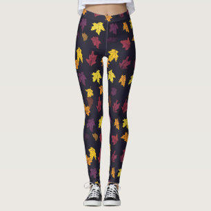 Legging Padrão de Folhas do Autumn Maple