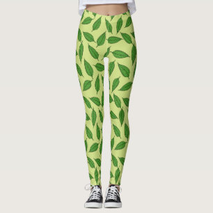 Legging Padrão De Folhas, Padrão De Folha, Folhas De Prima