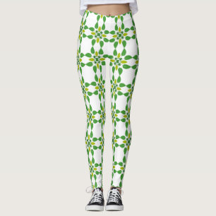 Legging Padrão de Folhas, Padrão de Folhagens, Folhas Verd
