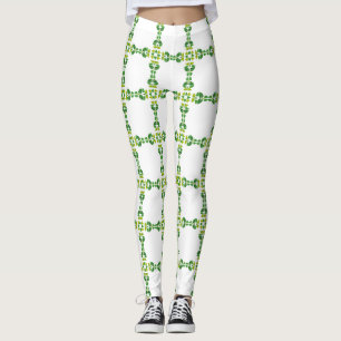 Legging Padrão de Folhas, Padrão de Folhagens, Folhas Verd