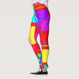 Legging PADRÃO DE FORMA ERA DE 80 S, legal, CORES DE NEVE