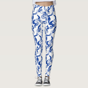 Legging Padrão de Freestyles de Ciclo.w x4 Branco BG