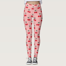 Legging Padrão de Fruta Cereja
