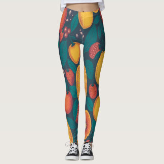 Legging Padrão de Fruta colorido bonito - Design de Verão 