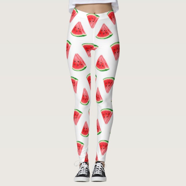 Legging Padrão de fruta de melancia de verão (Frente)