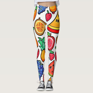 Legging Padrão de Fruta vibrante