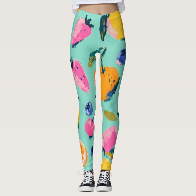 Legging Padrão de Frutas de Verão Decoração de Parede de C (Frente)