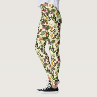 Legging Padrão de Frutas Tropicais, pintado manualmente