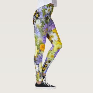LEGGING PADRÃO DE FUNDO FLORAL MULITCOR