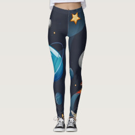 Legging Padrão de Galáxia do Espaço Exterior Planetas Estr
