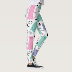 Legging Padrão de Gatos Frescos