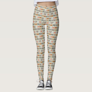 Legging Padrão de Gatos Gatos Gelados Vestindo Óculos