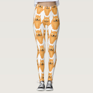 Legging Padrão de Gatos Laranja