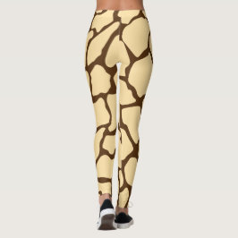 Legging Padrão de Girafa Marrom – Estampa Minimalista de A