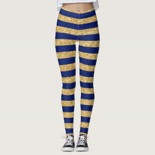 Legging Padrão de Glitter Dourado de Falhas Elegante e Str