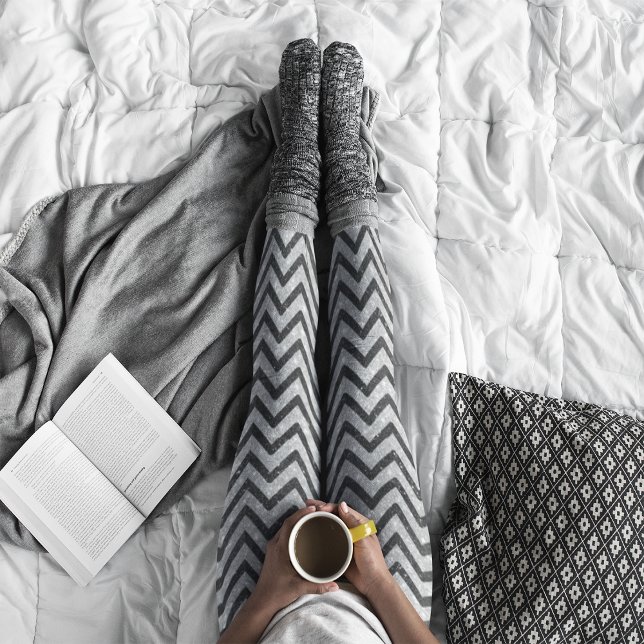 Legging Padrão de Glitter Glitter Chevron Zigzag preto bra (Criador carregado)