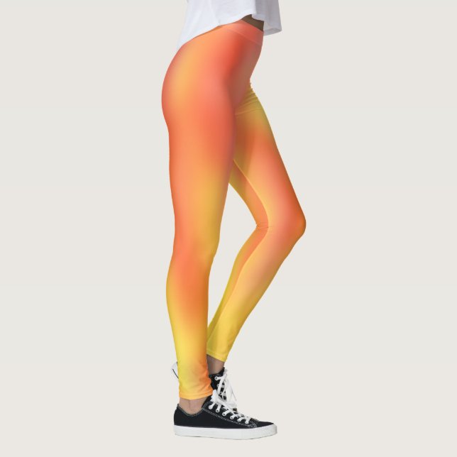 Legging Padrão de gradação das chamas de laranja vermelho  (Direita)