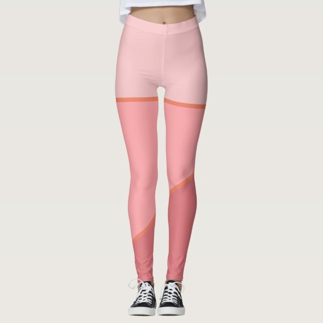 Legging Padrão de gradiente rosa monocromático (Frente)