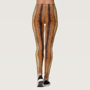 Legging Padrão de grão de madeira