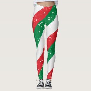 Legging Padrão De Greve Vermelha E Verde De Natal