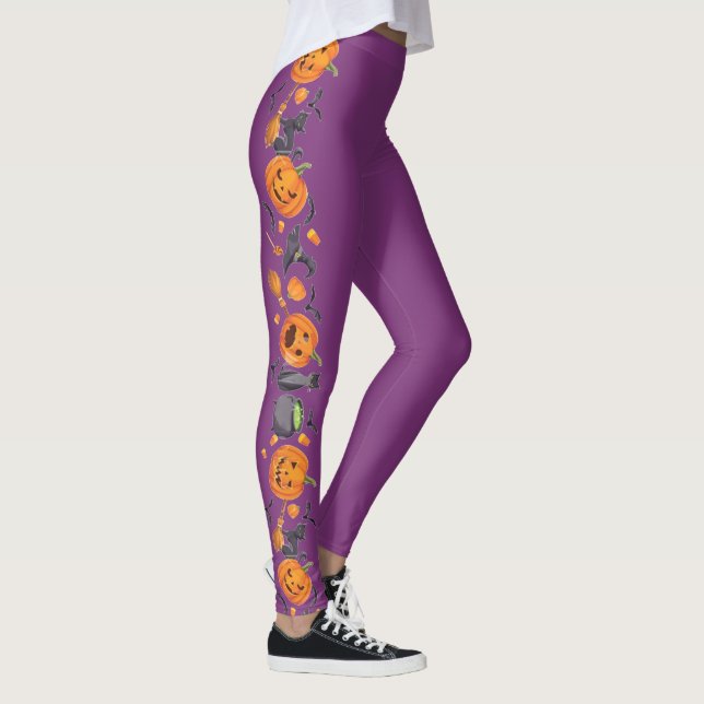Legging Padrão de Halloween Mínimo das Bompkins Girlie (Direita)