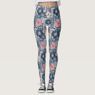 Legging Padrão de Hibisco Tropical Costeiro (10)
