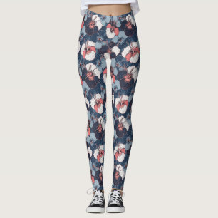 Legging Padrão de Hibisco Tropical Costeiro (14)