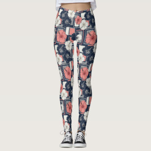 Legging Padrão de Hibisco Tropical Costeiro (4)