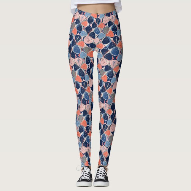 Legging Padrão de Hibisco Tropical Costeiro (7) (Frente)