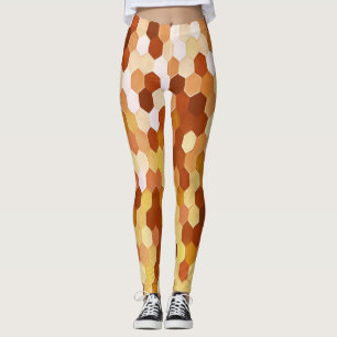 Legging Padrão De Honeycomb Em Laminados E Cores De Mel.
