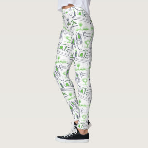 Legging Padrão de ícones de golfe verde