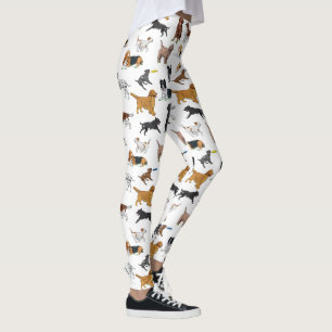 Legging Padrão de Ilustração de Cães Bons