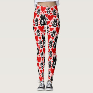 Legging Padrão de Ilustração do Coração do Pintor do dia d